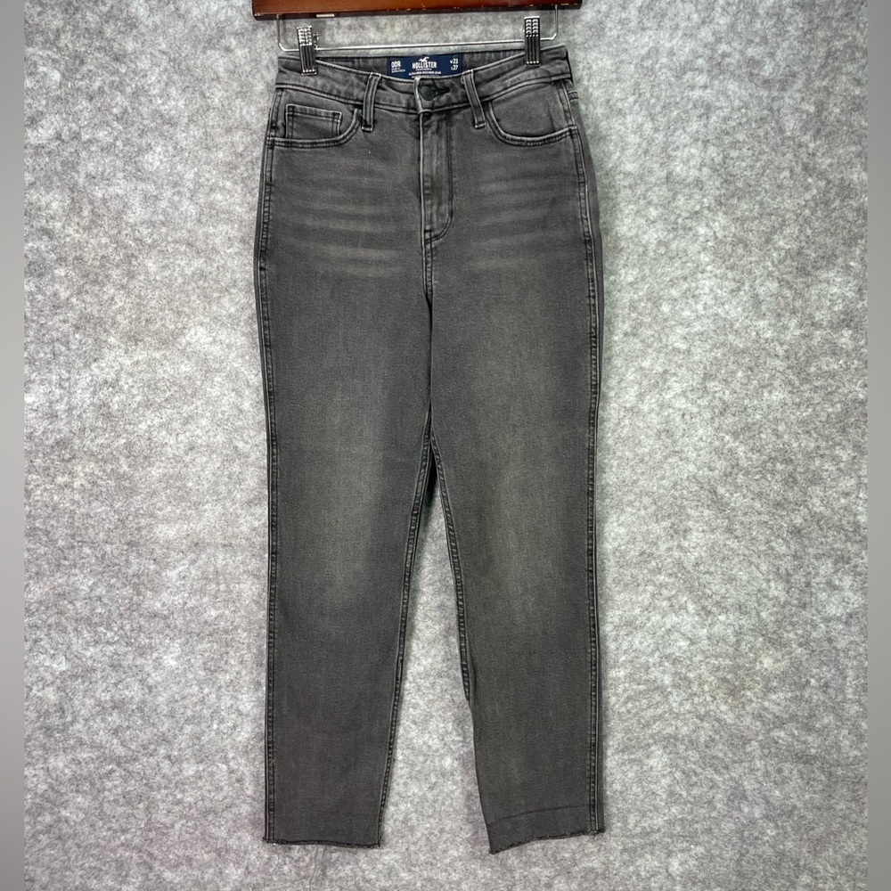 Hollister Ultra High Rise Mom Jeans Womens 00R Gray Stretch Denim.